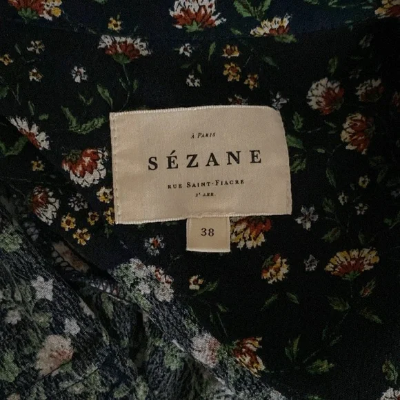 Sezane Tea Dress Navy Miranda Print - Size 6. Excellent used condition - Picture 7 of 10
